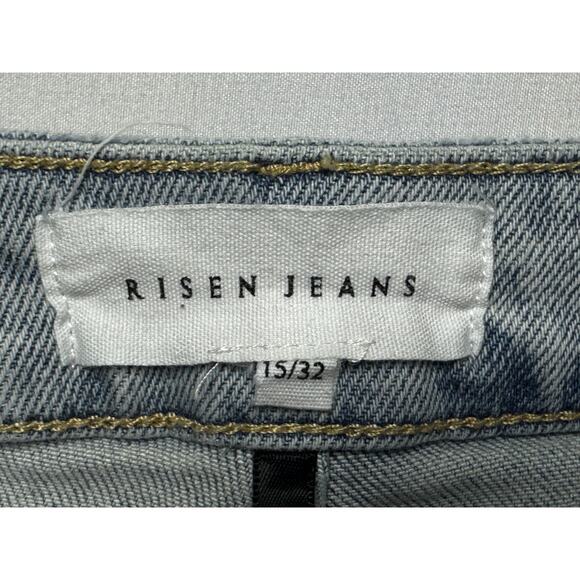 Risen Jeans Women's Sequin Peek-A Boo Wide Leg Stretch Denim Jeans - 15 (32x28) - Picture 5 of 8